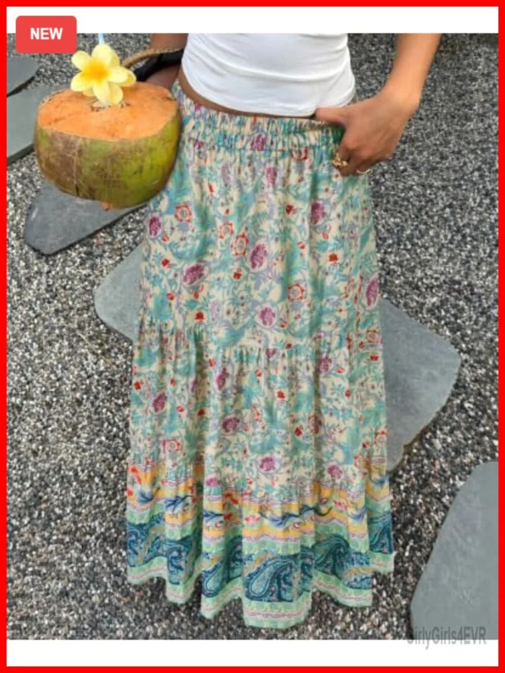High Waist A-Line Flowy Maxi Skirt with Pockets Lightweight Chiffon